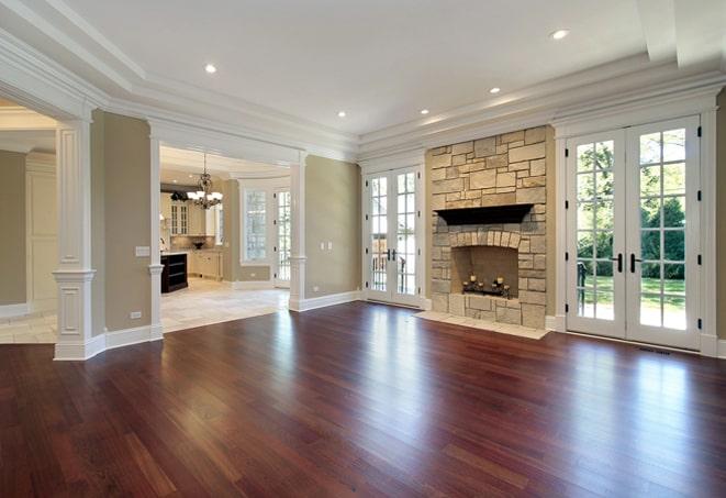 detailed view of dark stained hardwood floor