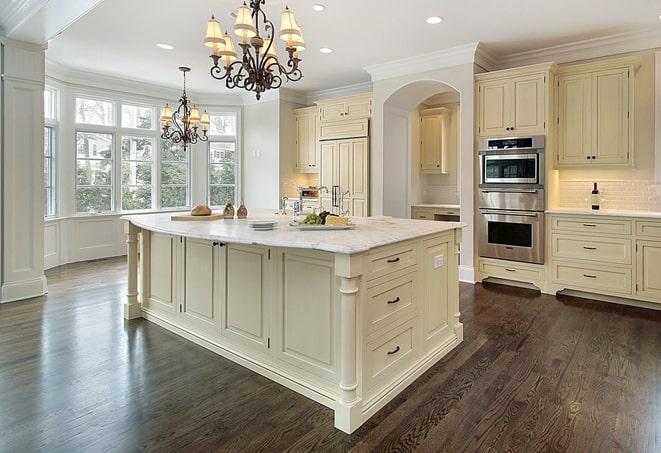 wide plank laminate floors in contemporary home in New Richmond